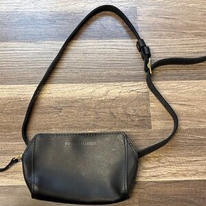 Portland Leather 'Almost Perfect' Zip-Tight Belt Bag in black leather.